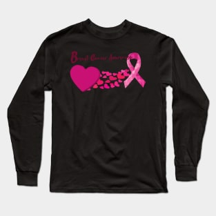 Breast Cancer, Pink Ribbon, Sublimation Long Sleeve T-Shirt